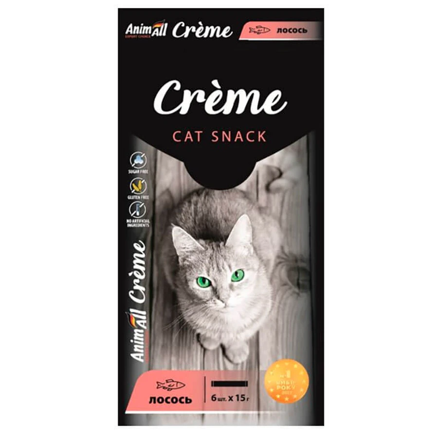 AnimAll (ЕнімАлл) Сreme - Кремові ласощі зі смаком лосося для котів; 6х15 г: ціни та характеристики