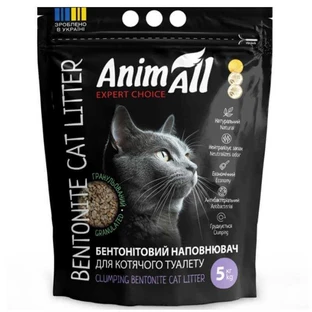AnimAll Bentonite Cat Litter - Бентонітовий гранульований наповнювач для котячих туалетів; 5 кг