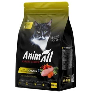 AnimAll Expert Choice - Сухий корм зі свіжою куркою для котів; 400 г