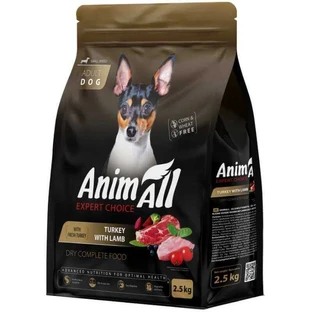 AnimAll Expert Choice - Сухий корм зі свіжою індичкою та ягням для собак малих порід; 2,5 кг