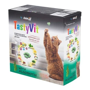 AnimAll TastyVit Algobiotin - Витаминизированные лакомства с рыбой и алгобиотином для кошек; 50 шт