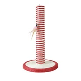 AnimAll (ЭнимАлл) Red White - Полосатая когтеточка-столбик с перышком; 30х30х47 см