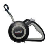 AnimAll (ЭнимАлл) Reflector - Поводок-рулетка для собак, лента (5 м, до 50 кг); L (Серый / Черный)