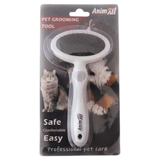 AnimAll (ЭнімАл) Groom – Пуходерка для догляду за шерстю і підшерстком у котів і собак; M (Сірий)