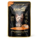 AnimAll Duck - Влажный корм с уткой для собак (кусочки в соусе); 80 г