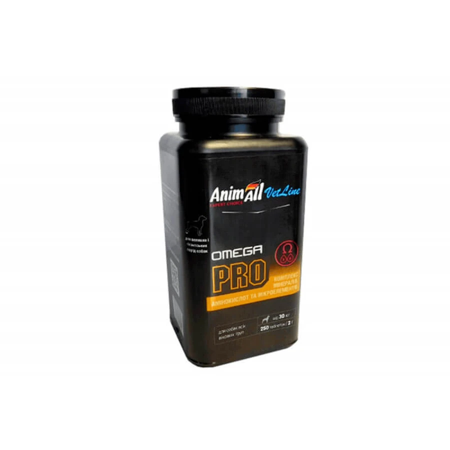 AnimAll VetLine (ЕнімАлл ВетЛайн) Omega PRO - Вітамінна добавка для собак для профілактики нестачі вітамінів; 2 г х 250 шт.: ціни та характеристики