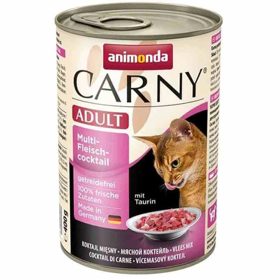 Animonda (Анімонда) Carny Adult Multi-Fleisch-Coctail - Консервований корм з мультим'ясним коктейлем для дорослих котів (рубане м'ясо); 400 г: ціни та характеристики