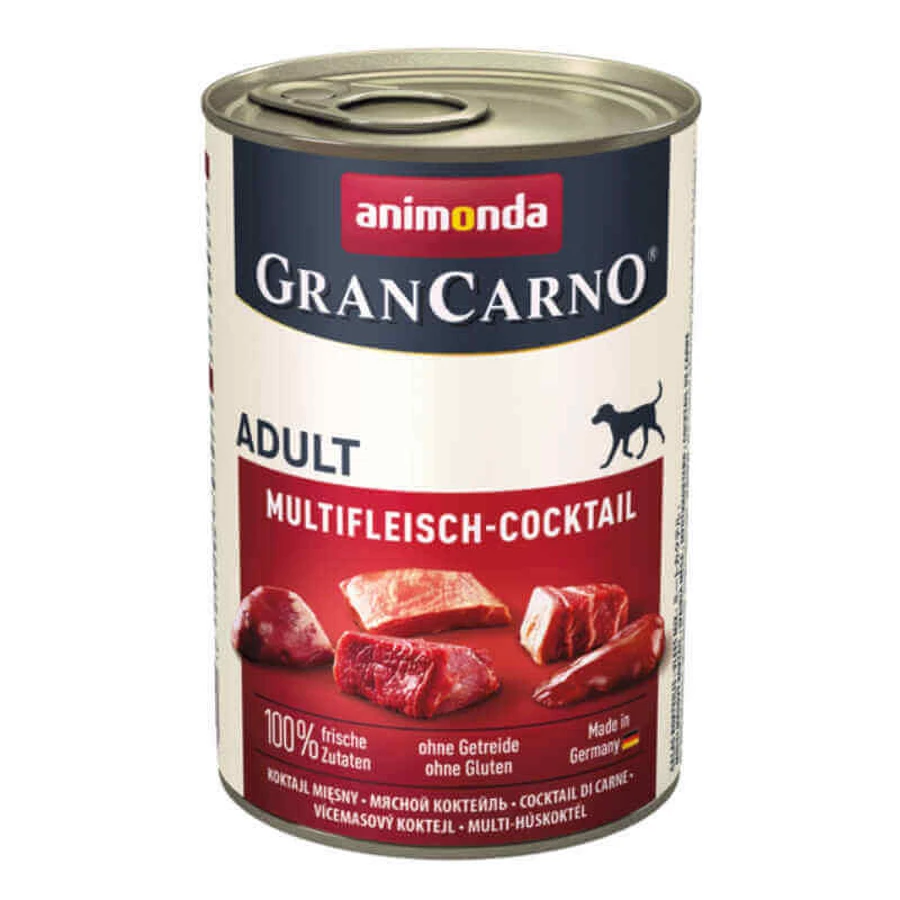 Animonda (Анімонда) Gran Carno Multifleisch pur Adult - Консервований корм мультим'ясний коктейль для дорослих собак (рубане м'ясо); 400 г: ціни та характеристики
