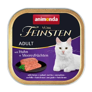Animonda (Анімонда) Vom Feinsten Adult - Консервований корм у вигляді паштету з куркою і морепродуктами для дорослих котів; 100 г