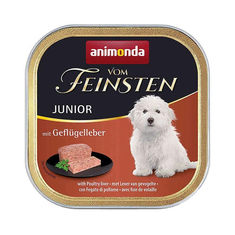 Animonda (Анімонда) Vom Feinsten Junior - Консервований корм у вигляді паштету з печінкою домашньої птиці для цуценят та юніорів; 150 г: ціни та характеристики