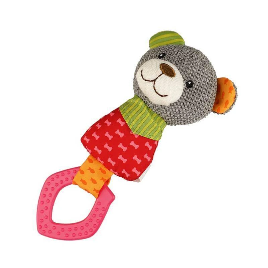 Barksi (Баркси) Bear Puppy Special - Мягкая игрушка Медведь с пищалкой и резиновым кольцом для щенков и собак мелких пород; 18 см: цены и характеристики