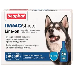 Beaphar (Беафар) IMMO Shield - Протипаразитарні краплі для собак з діметіконом (3 шт.); 15-30 кг (3шт./уп)