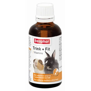 Beaphar (Беафар) Trink + Fit Vitamins - Витамины для здоровья шерсти и укрепление костей у кроликов и грызунов; 50 мл