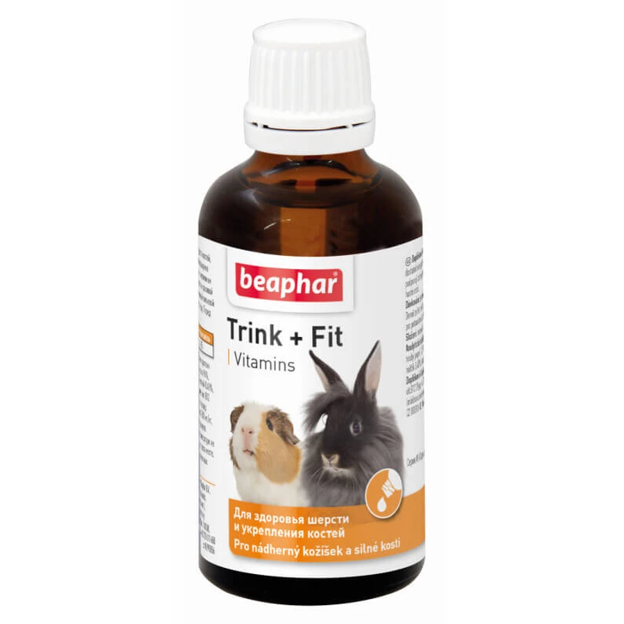 Beaphar (Беафар) Trink + Fit Vitamins - Витамины для здоровья шерсти и укрепление костей у кроликов и грызунов; 50 мл: цены и характеристики
