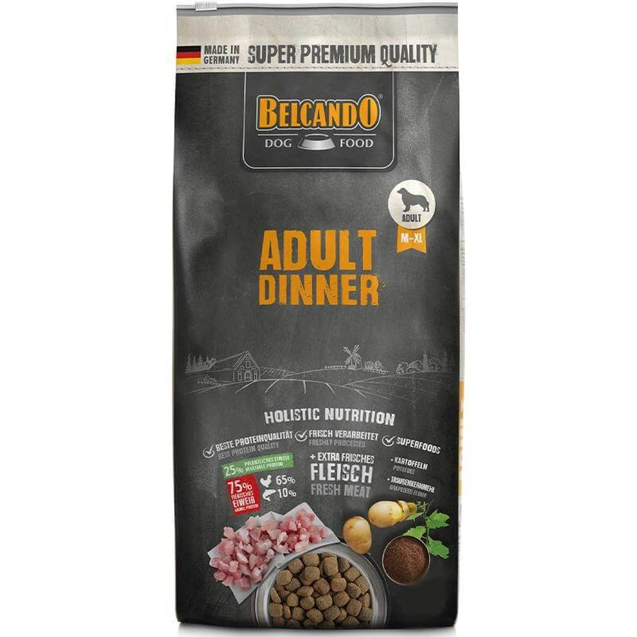 Belcando (Белькандо) Adult Dinner - Сухий корм з домашньою куркою для собак середніх і великих порід з нормальним рівнем активності; 22,5 кг: ціни та характеристики