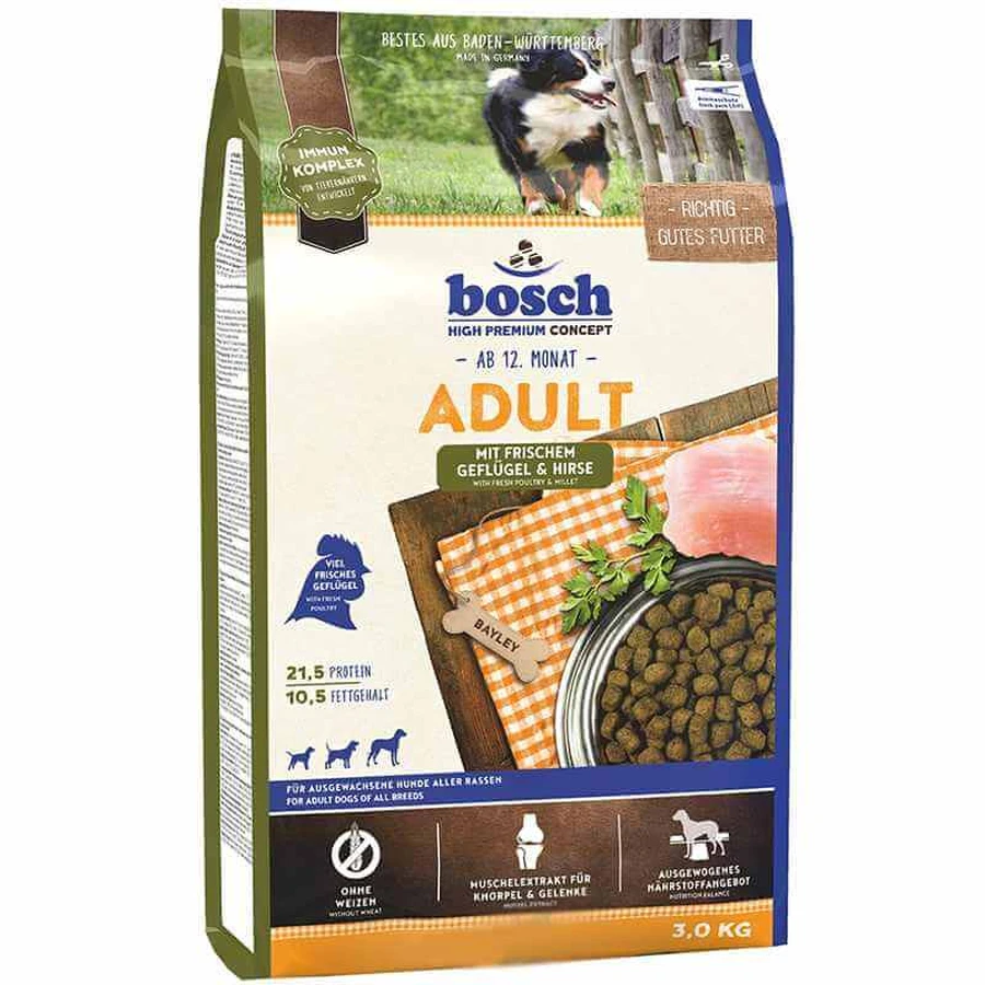 Bosch (Бош) Adult рoultry and splet - Сухой корм с домашней птицей и просом для всех взрослых собак; 3 кг: цены и характеристики