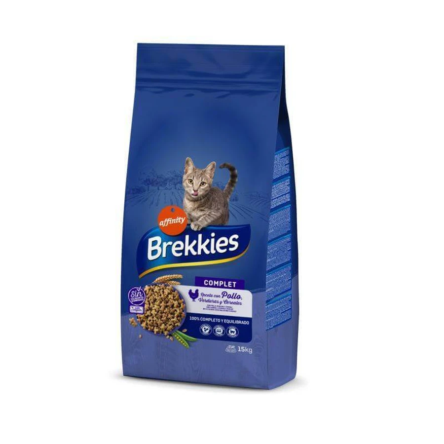 Brekkies (Брекіс) Cat Complet - Сухий корм з куркою і овочами для дорослих котів; 15 кг: ціни та характеристики