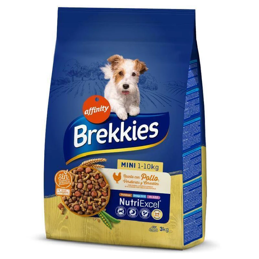 Brekkies (Брекіс) Dog Mini Adult - Сухий корм з куркою і овочами для дорослих собак малих порід; 3 кг: ціни та характеристики