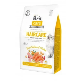 Brit Care Cat Grain-Free Haircare - Сухий беззерновий корм з куркою і лососем для дорослих котів зі складним доглядом за шерстю; 400 г Sale!