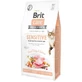 Brit Care Cat Grain-Free Sensitive - Сухий беззерновий корм з індичкою та лососем для дорослих котів з чутливим травленням; 7 кг