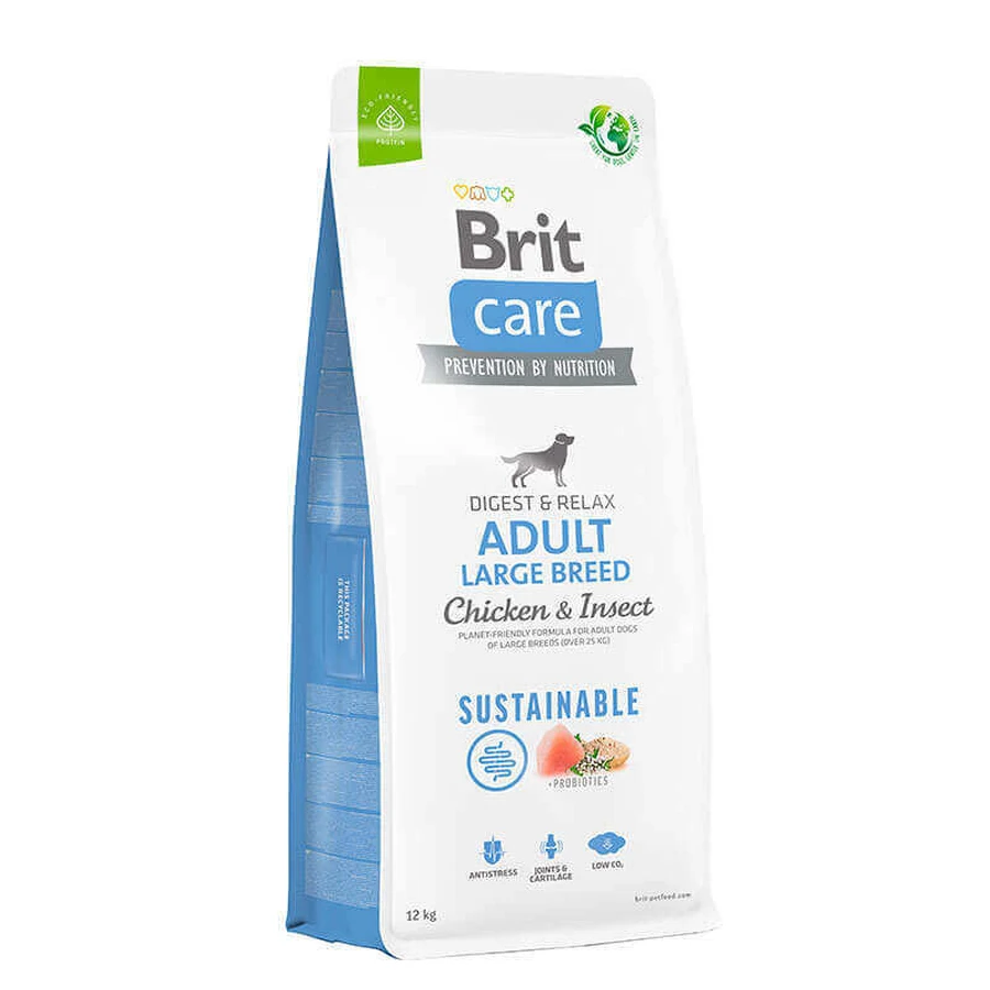 Brit Care Dog Sustainable Adult Large Breed - Сухий корм з куркою та комахами для дорослих собак великих порід; 12 кг: ціни та характеристики