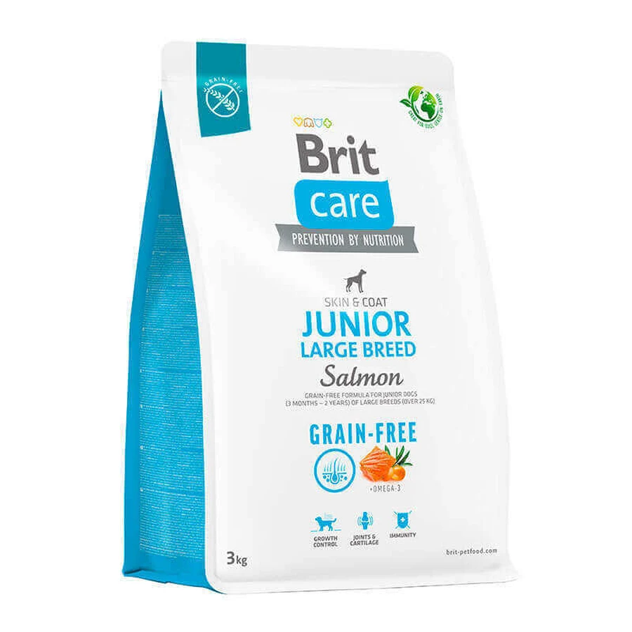Brit Care GF Junior Large Breed Salmon and Potato - Сухий беззерновий корм з лососем для молодих собак великих порід; 3 кг: ціни та характеристики