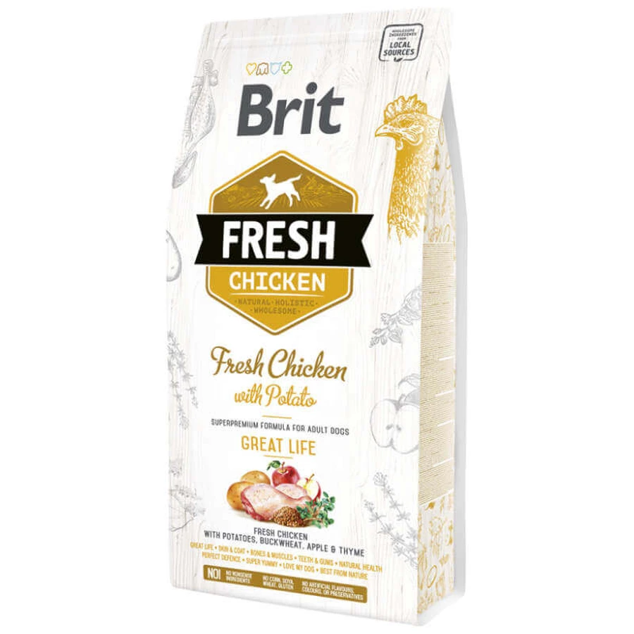 Brit (Бріт) Fresh Chicken With Potato Adult - Сухий корм з куркою та картоплею для дорослих собак; 2,5 кг: ціни та характеристики