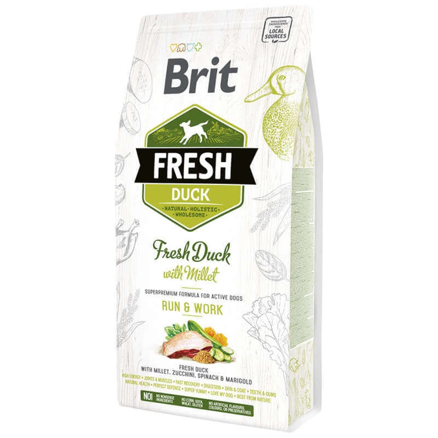 Brit (Брит) Fresh Duck With Millet Adult Run Work - Сухой корм с уткой и пшеном для взрослых собак; 12 кг: цены и характеристики