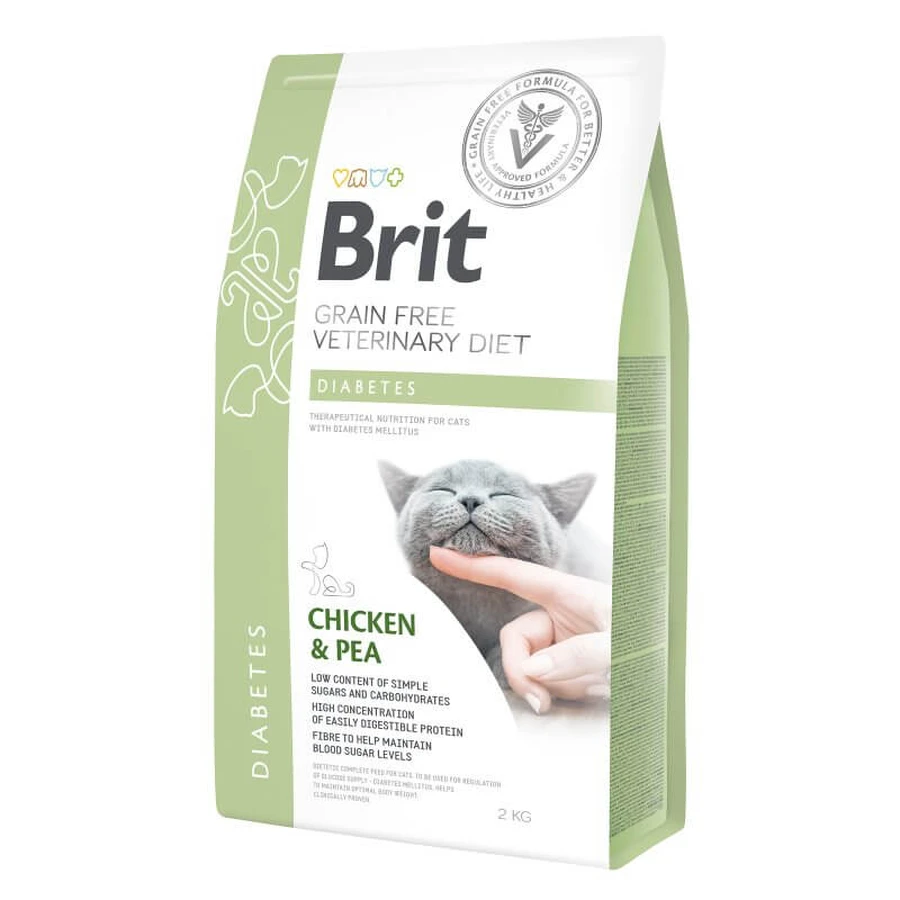 Brit GF Veterinary Diet (Бріт Ветерінарі Дієт) Cat Diabetes - Беззернова дієта при діабеті з куркою та горохом для котів; 2 кг: ціни та характеристики