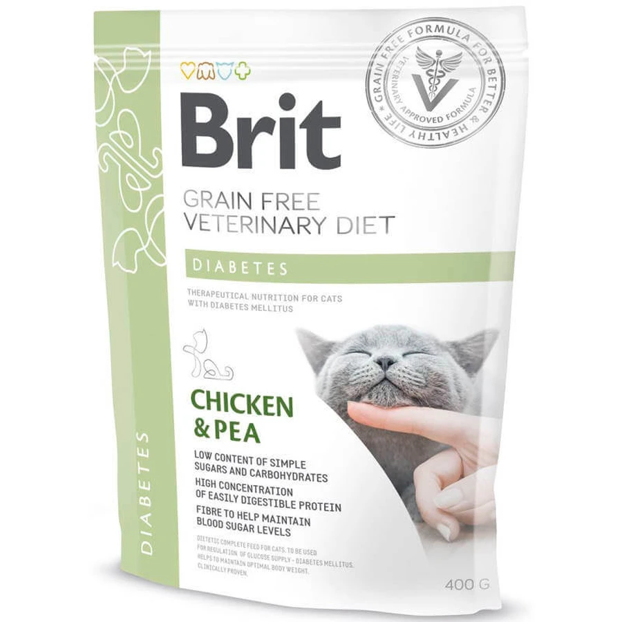 Brit GF Veterinary Diet (Бріт Ветерінарі Дієт) Cat Diabetes - Беззернова дієта при діабеті з куркою та горохом для котів; 400 г: ціни та характеристики