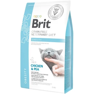 Brit GF Veterinary Diet (Брит Ветеринари Диет) Cat Obesity - Беззерновая диета при избыточном весе и ожирении с курицей и горохом для кошек; 2 кг