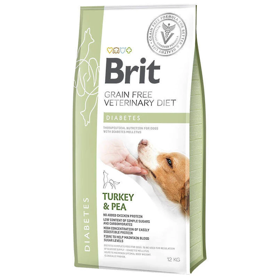 Brit GF Veterinary Diet (Бріт Ветерінарі Дієт) Dog Diabetes - Беззернова дієта при цукровому діабеті з індичкою та горохом для собак; 12 кг: ціни та характеристики