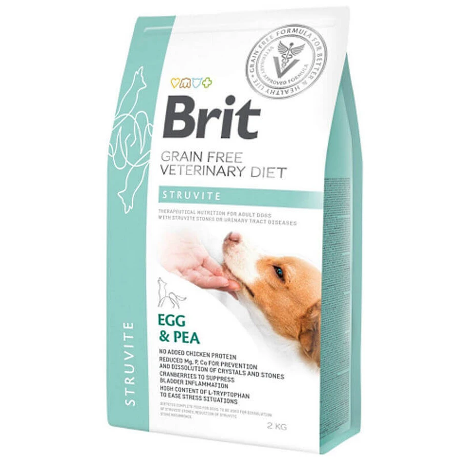 Brit GF Veterinary Diet (Брит Ветеринари Диет) Dog Struvite - Беззерновая диета при мочекаменной болезни с яйцом, индейкой, горохом и гречкой для собак; 2 кг: цены и характеристики