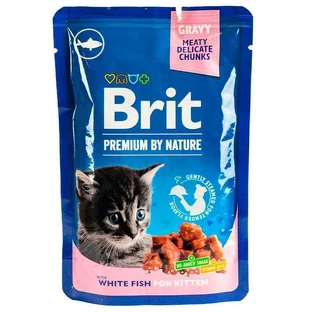 Brit Premium Cat pouch - Влажный корм с белой рыбой в соусе для котят; 100 г