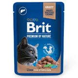 Brit Premium Cat pouch with Liver for Sterilised - Вологий корм з печінкою в соусі для стерилізованих котів; 100 г