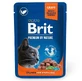 Brit Premium Cat pouch with Salmon for Sterilised - Влажный корм с кусочками лосося в соусе для стерилизованных котов; 100 г