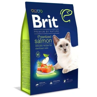 Brit Premium by Nature Cat Sterilized Salmon - Сухой корм с лососем для взрослых стерилизованных котов; 8 кг
