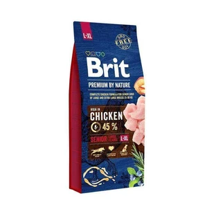 Brit Premium by Nature SENIOR L+XL - Сухой корм с курицей для стареющих собак крупных и гигантских пород; 15 кг