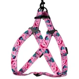 Bronzedog (Бронздог) Dog Urban Flowers Pink - Шлея нейлоновая с пластиковой пряжкой для собак различных пород; 2,5х57-73 см (Розовый)