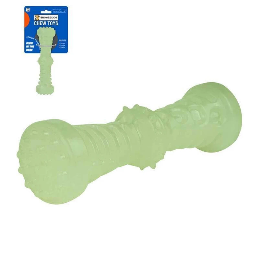 Bronzedog (Бронздог) Glow Chew Dumbbell - Іграшка світлонакопичувальна Гантеля для собак; 18х5 см: ціни та характеристики