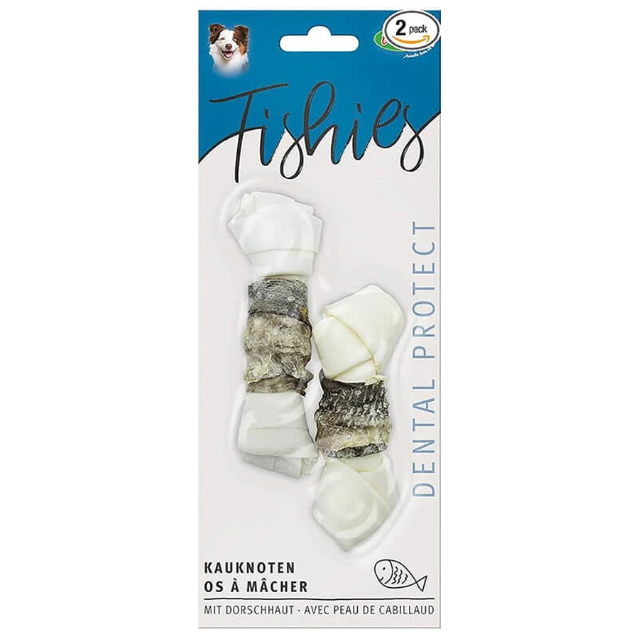 Bubimex (Бубімекс) Fishies Knotted Chewing Bones with Skin Fish - Жувальні кручені кістки зі шкірою тріски для собак; 60 г: ціни та характеристики