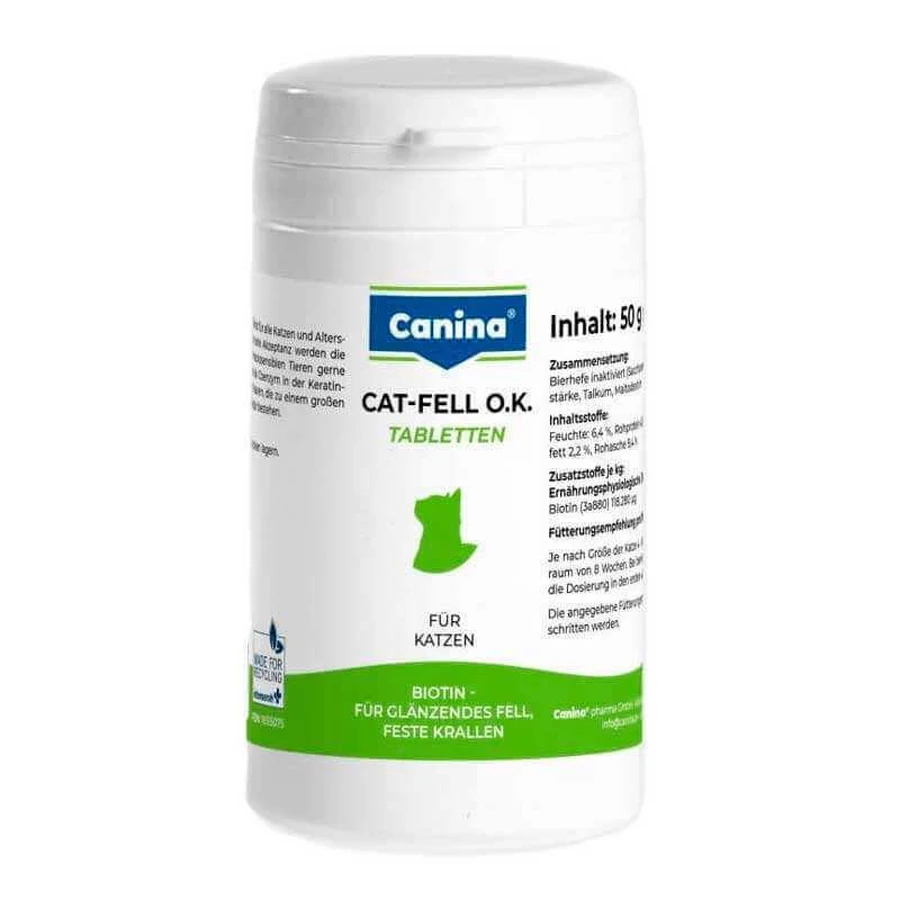 Canina (Канина) Cat FELL O.K - Универсальная добавка в таблетках с биотином для кошек; 100 шт.: цены и характеристики