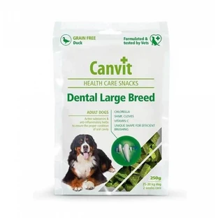 Canvit (Канвіт) Dental Large Breed - Напіввологі ласощі для догляду за зубами дорослих собак і собак похилого віку великих порід; 250 г (80 шт.)