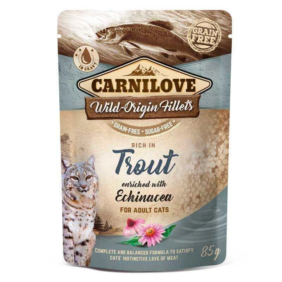 Carnilove (Карнілав) Rich Trout with Echinacea - Вологий корм з фореллю та ехінацеєю для котів; 85 г: ціни та характеристики