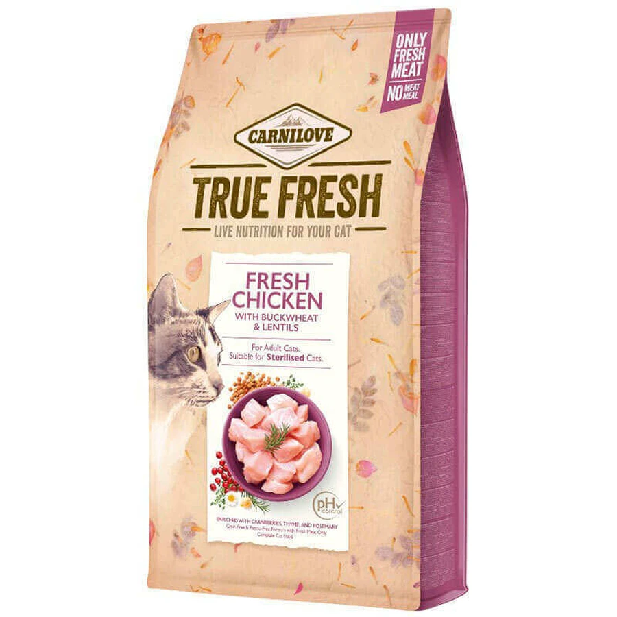 Carnilove True Fresh Cat Chicken - Сухий корм з куркою для дорослих котів; 4,8 кг: ціни та характеристики