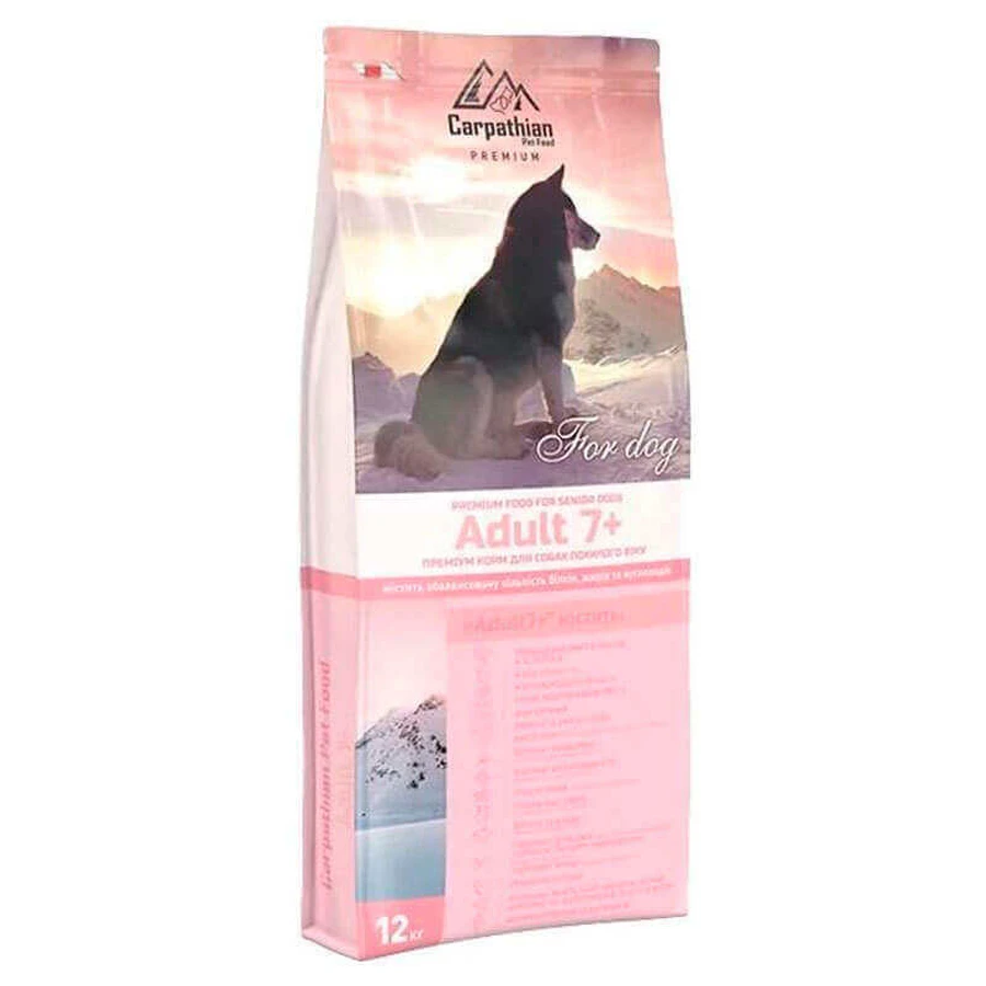 Carpathian Pet Food (Карпатіян Пет Фуд) Adult 7+ - Сухий корм для собак похилого віку; 12 кг: ціни та характеристики