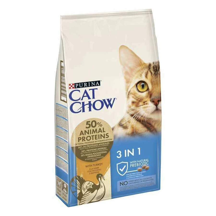 Cat Chow (Кет Чау) 3 in 1 - Сухий корм для котів з формулою потрійної дії; 15 кг: ціни та характеристики