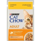 Cat Chow (Кет Чау) Adult Cat - Вологий корм c куркою і цукіні для дорослих котів (шматочки в желе); 85 г
