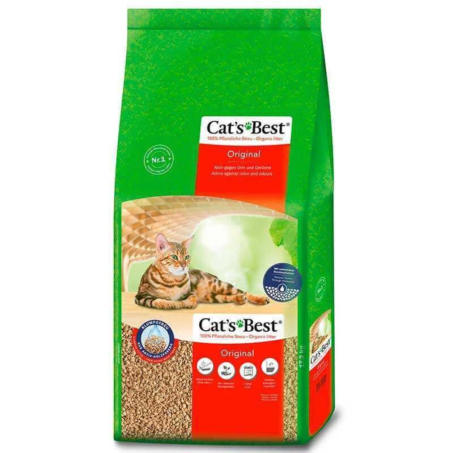 Cat's Best (Кетс Бест) Original - Деревний пластівчатий наповнювач, що комкується для котячого туалету; 40 л/17,2 кг: ціни та характеристики