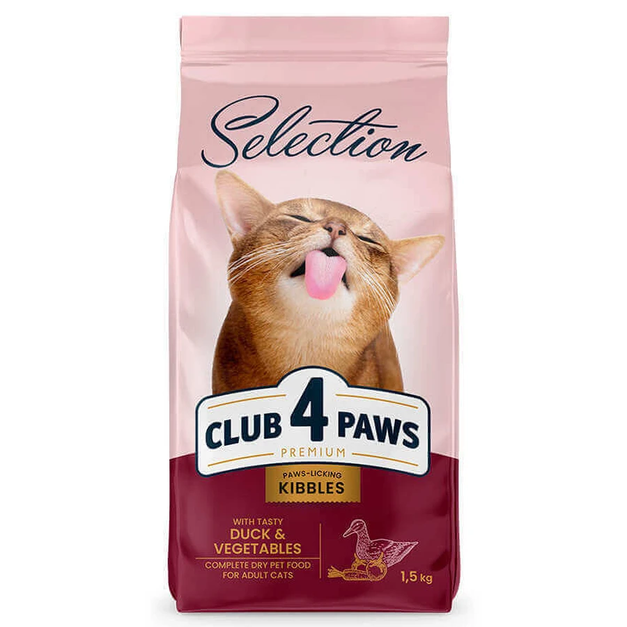Club 4 Paws Premium Selection Cat With Duck and Vegetables - Cухой корм с уткой и овощами для котов; 1,5 кг: цены и характеристики